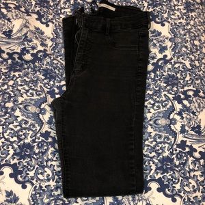 Black Zara jeans with ankle rips